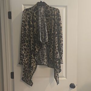 Leopard Print Open Front Cardigan